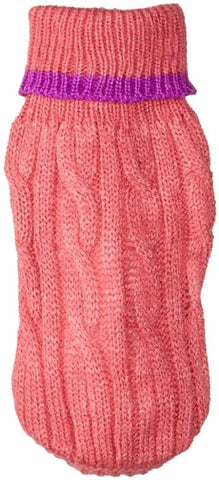 Fashion Pet Cable Knit Dog Sweater - Pink
